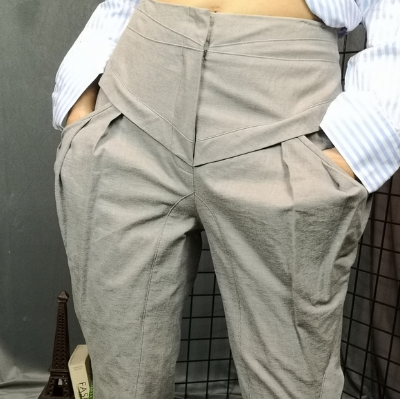 00S vintage designer avant garde high waist slim pants - Picture 3 of 8